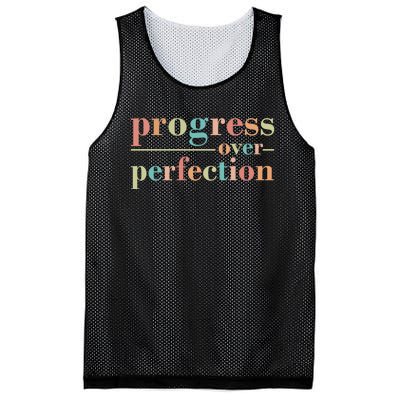 Progress Over Perfection Quote Mesh Reversible Basketball Jersey Tank