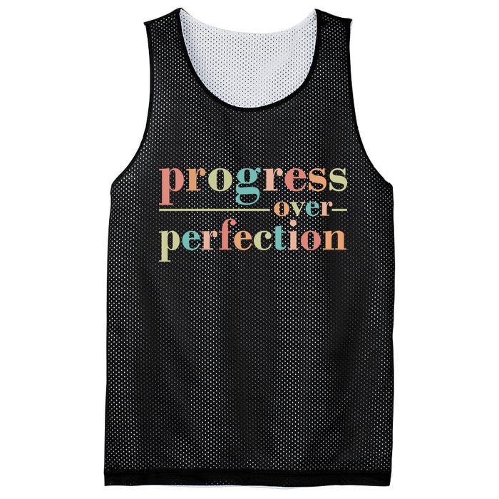 Progress Over Perfection Quote Mesh Reversible Basketball Jersey Tank