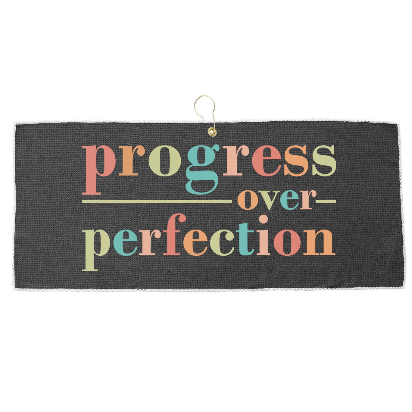 Progress Over Perfection Quote Large Microfiber Waffle Golf Towel