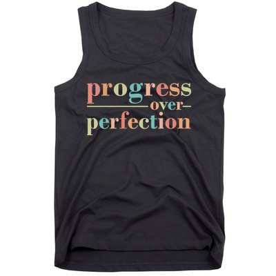 Progress Over Perfection Quote Tank Top