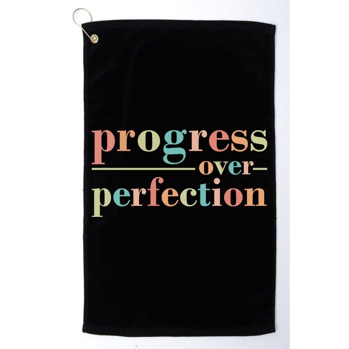 Progress Over Perfection Quote Golf Towel