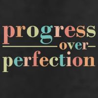 Progress Over Perfection Quote Golf Towel