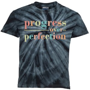 Progress Over Perfection Quote Kids Tie-Dye T-Shirt