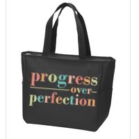 Progress Over Perfection Quote Zip Tote Bag