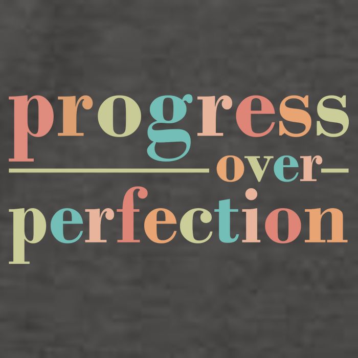 Progress Over Perfection Quote Vector Backpack
