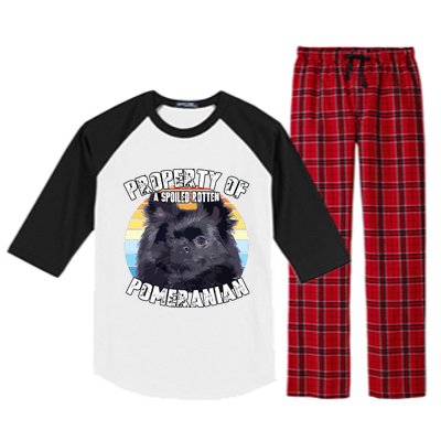 Property Of Pomeranian Black Raglan Sleeve Pajama Set