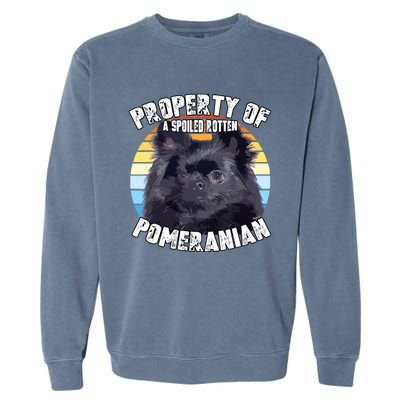 Property Of Pomeranian Black Garment-Dyed Sweatshirt