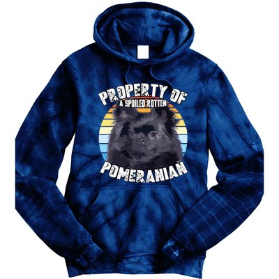 Property Of Pomeranian Black Tie Dye Hoodie