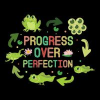 Progress Over Perfection Frog Back To School Teacher 7-Panel Snapback Hat