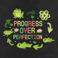 Progress Over Perfection Frog Back To School Teacher 25L Jumbo Tote