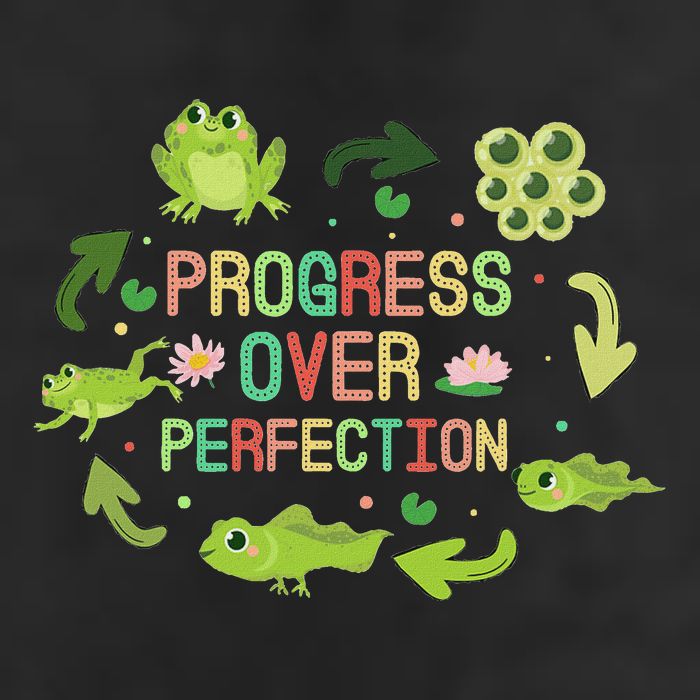 Progress Over Perfection Frog Back To School Teacher 25L Jumbo Tote