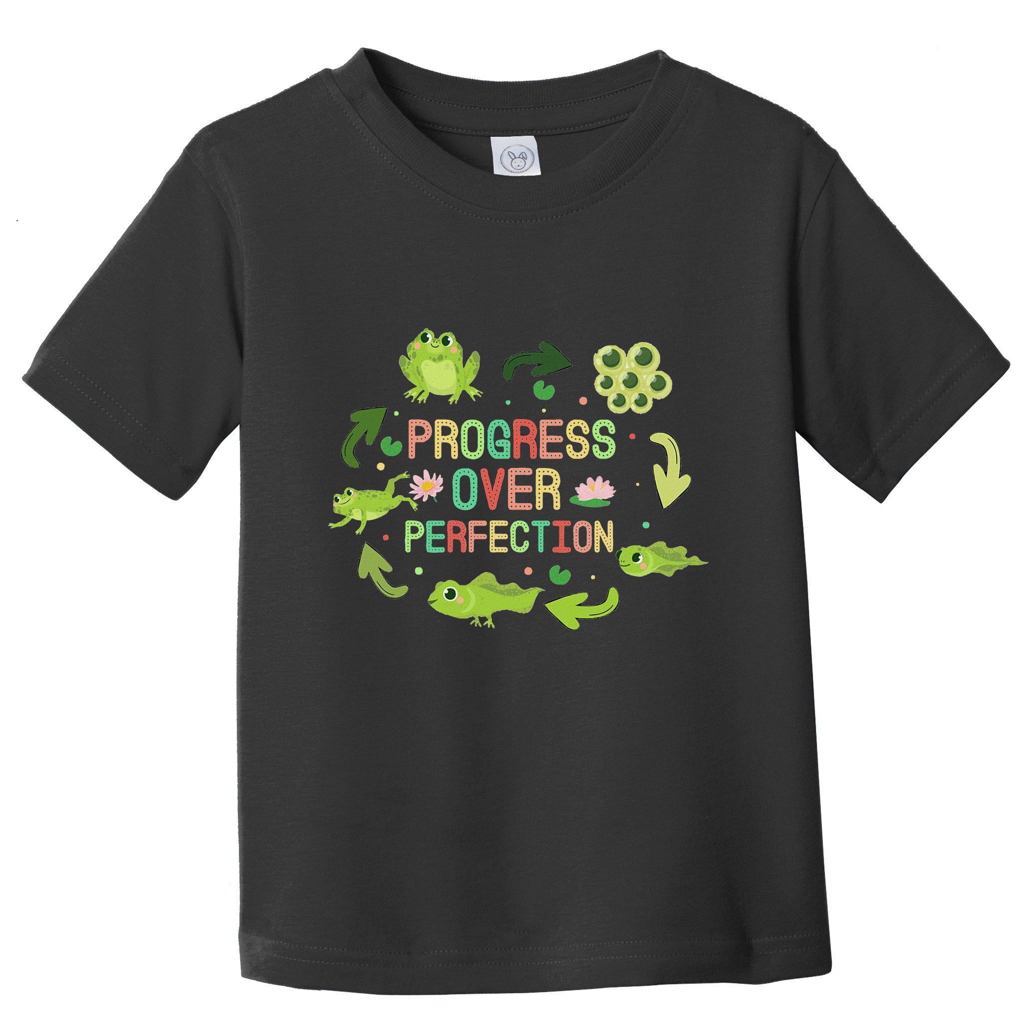 Progress Over Perfection Frog Back To School Teacher Toddler T-Shirt