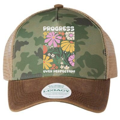 Progress Over Perfection Aba Therapist Behavior Rbt Floral Legacy Tie Dye Trucker Hat