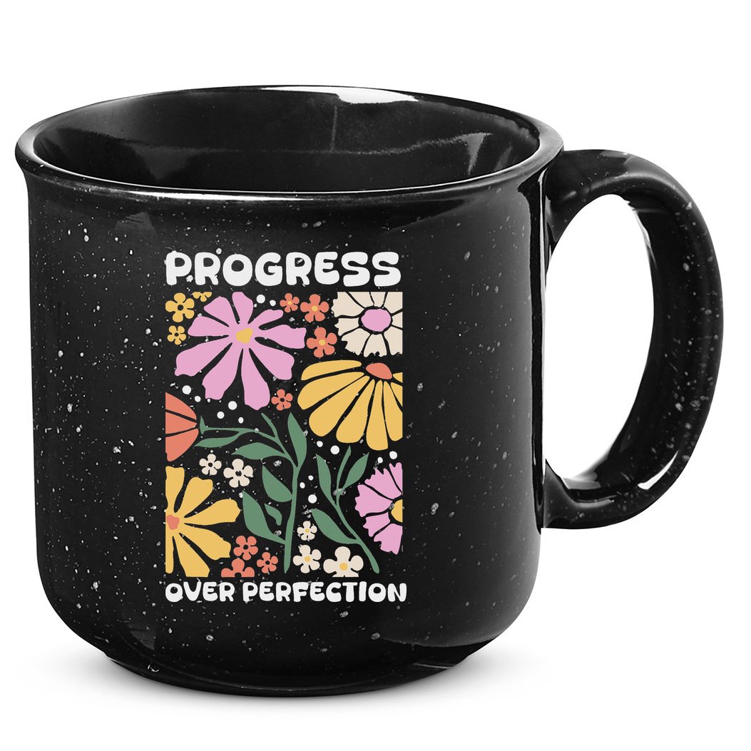 Progress Over Perfection Aba Therapist Behavior Rbt Floral 15oz Campfire Ceramic Mug