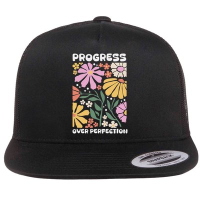 Progress Over Perfection Aba Therapist Behavior Rbt Floral Flatbill Hat
