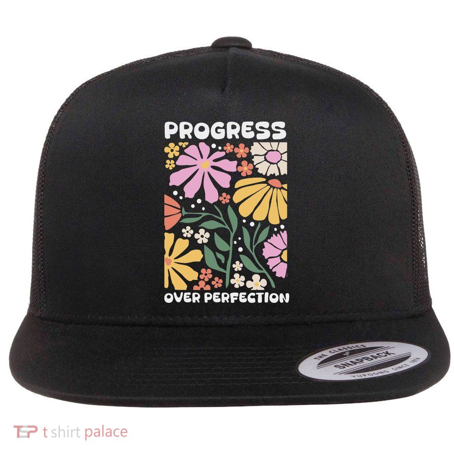 Progress Over Perfection Aba Therapist Behavior Rbt Floral Flatbill Hat