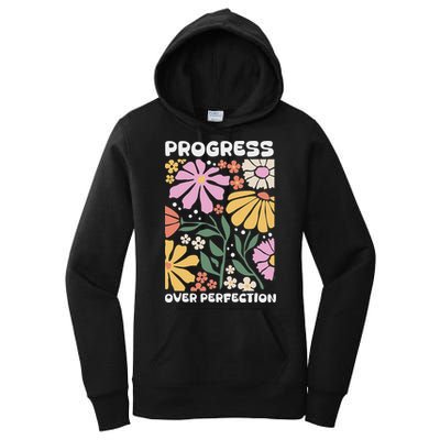 Progress Over Perfection Aba Therapist Behavior Rbt Floral Women's Pullover Hoodie