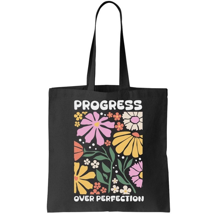 Progress Over Perfection Aba Therapist Behavior Rbt Floral Bag