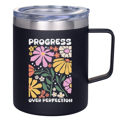 Progress Over Perfection Aba Therapist Behavior Rbt Floral 12oz Stainless Steel Coffee Mug
