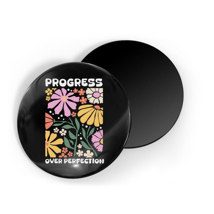 Progress Over Perfection Aba Therapist Behavior Rbt Floral Magnet