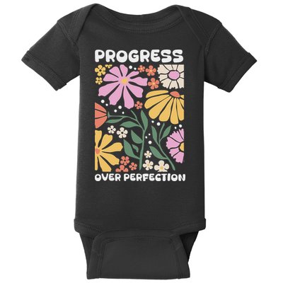 Progress Over Perfection Aba Therapist Behavior Rbt Floral Baby Bodysuit