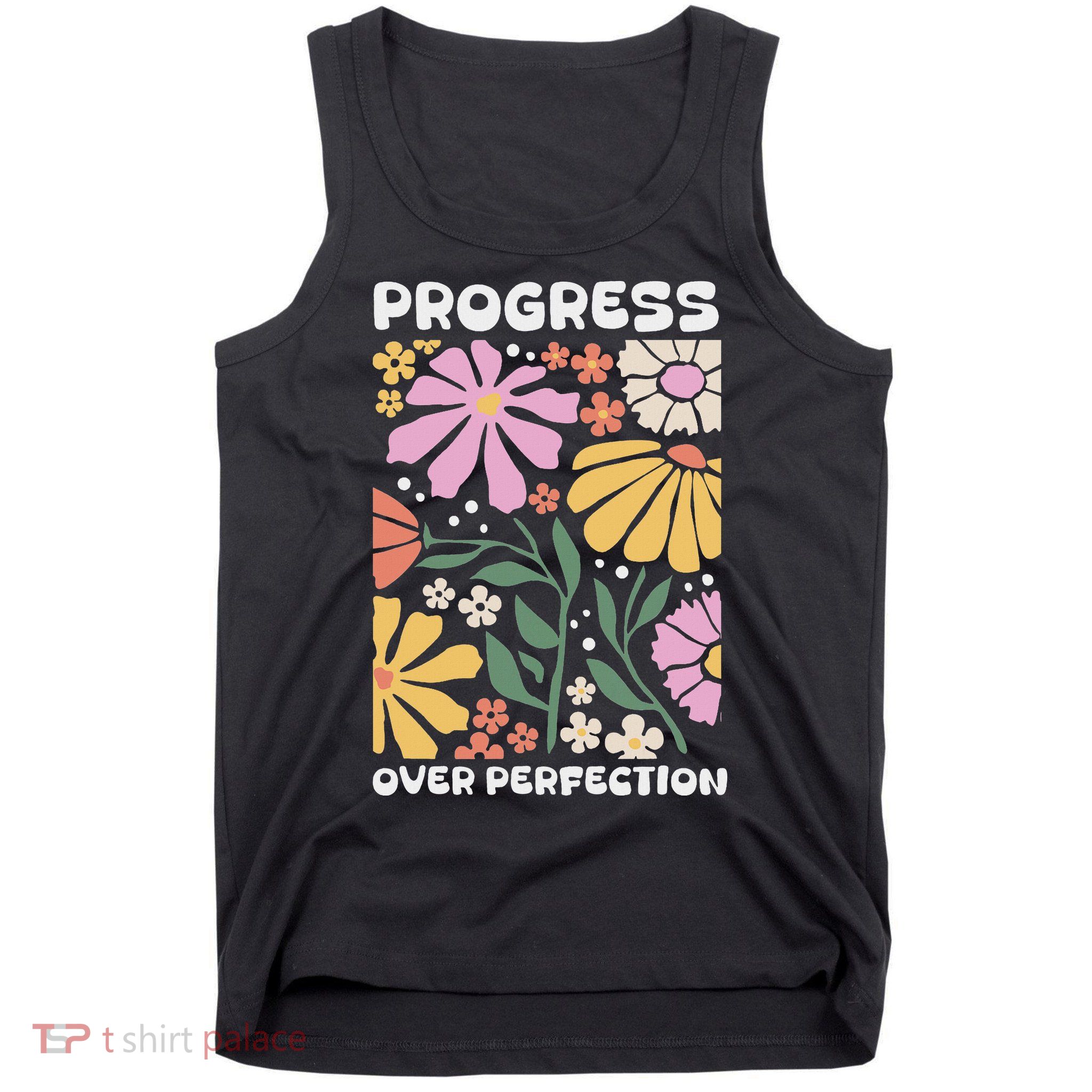 Progress Over Perfection Aba Therapist Behavior Rbt Floral Tank Top