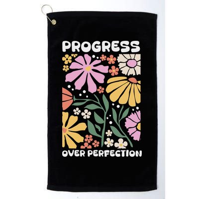 Progress Over Perfection Aba Therapist Behavior Rbt Floral Golf Towel