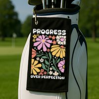 Progress Over Perfection Aba Therapist Behavior Rbt Floral Golf Towel