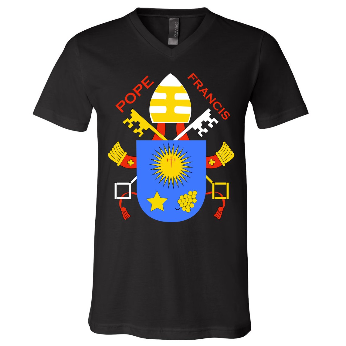 Pope Francis Emblem Christianity V-Neck T-Shirt
