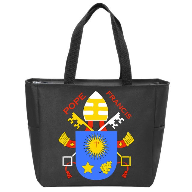 Pope Francis Emblem Christianity Zip Tote Bag
