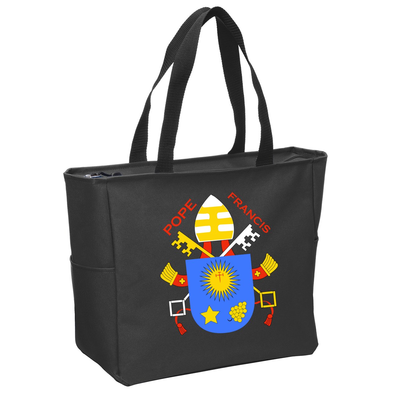 Pope Francis Emblem Christianity Zip Tote Bag