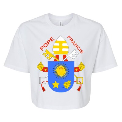 Pope Francis Emblem Christianity Bella+Canvas Jersey Crop Tee