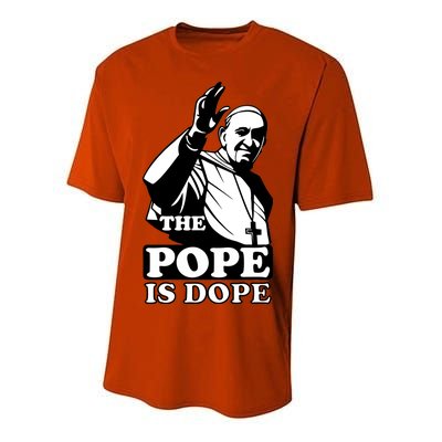 Pope Francis: The Pope Is Dope Youth Performance Sprint T-Shirt