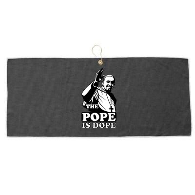 Pope Francis: The Pope Is Dope Large Microfiber Waffle Golf Towel