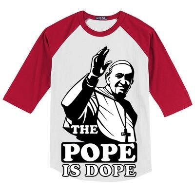 Pope Francis: The Pope Is Dope Kids Colorblock Raglan Jersey