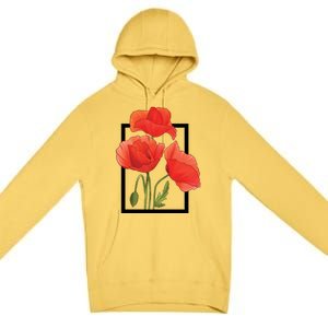 Poppy Flowers Premium Pullover Hoodie