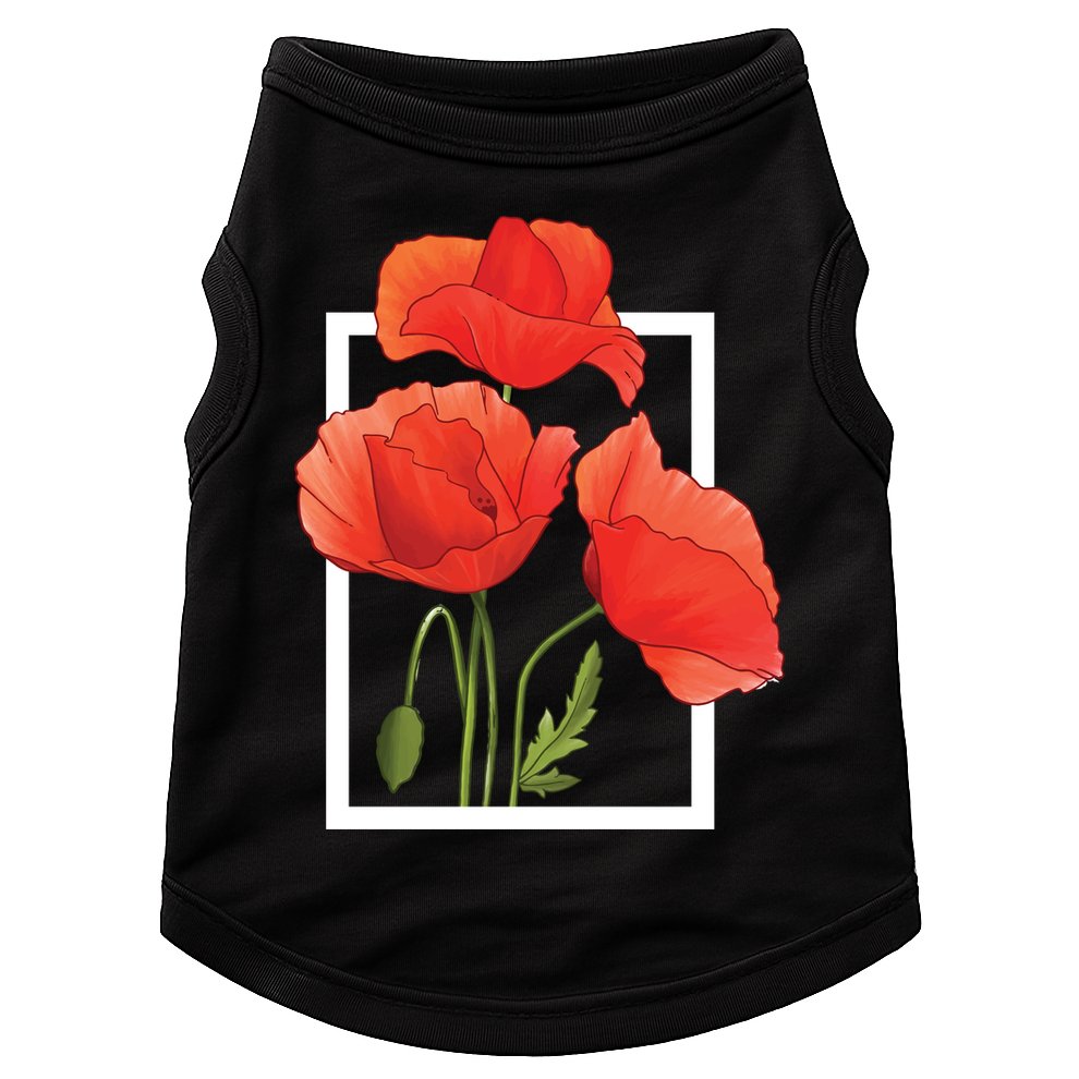 Poppy Flowers Doggie Tank