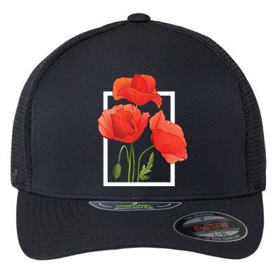 Poppy Flowers Flexfit Unipanel Trucker Cap