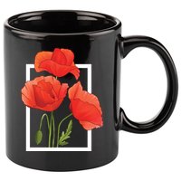 Poppy Flowers 11oz C Handle Ceramic Mug
