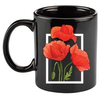 Poppy Flowers 11oz C Handle Ceramic Mug