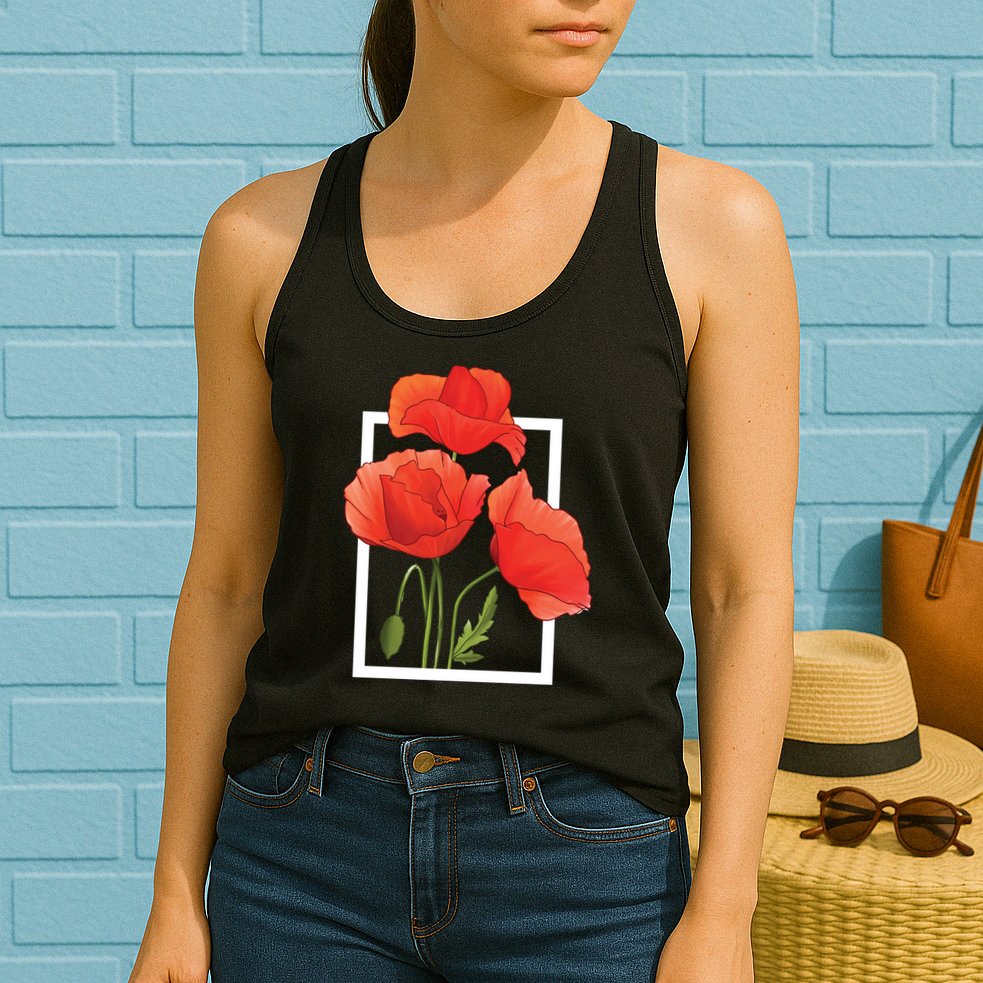 Poppy Flowers Womens Tank Top