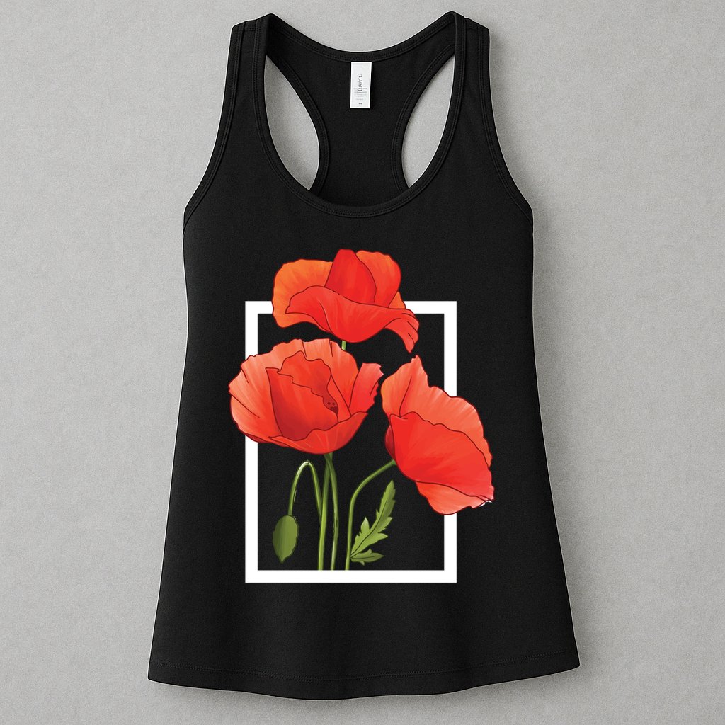 Poppy Flowers Womens Tank Top