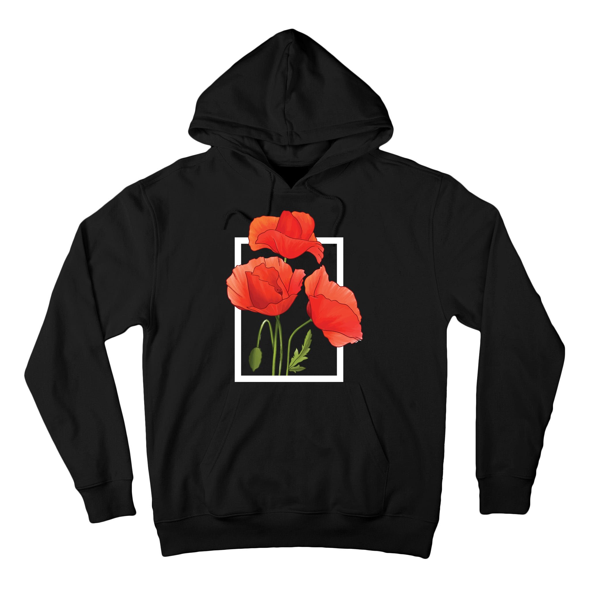 Poppy Flowers Tall Hoodie