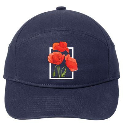 Poppy Flowers 7-Panel Snapback Hat