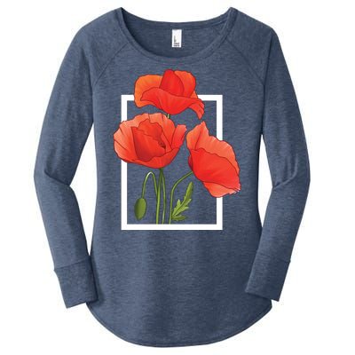 Poppy Flowers Women's Perfect Tri Tunic Long Sleeve Shirt