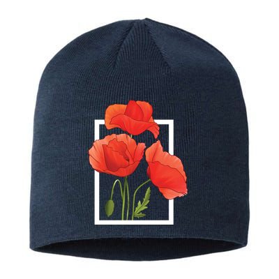 Poppy Flowers Sustainable Beanie