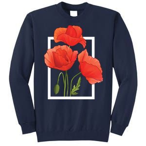 Poppy Flowers Tall Sweatshirt