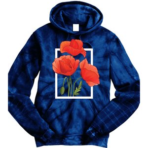 Poppy Flowers Tie Dye Hoodie