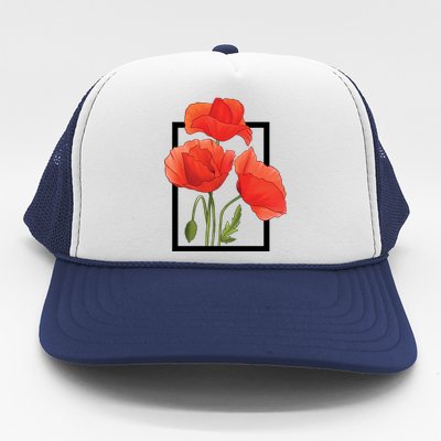 Poppy Flowers Trucker Hat