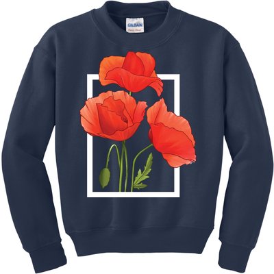 Poppy Flowers Kids Sweatshirt